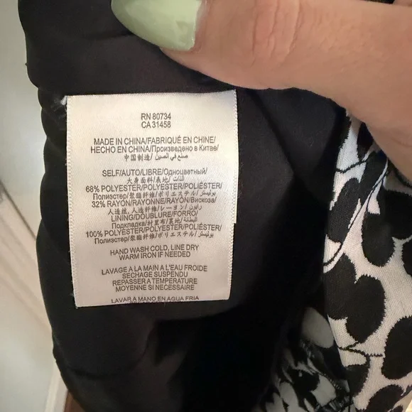 Max & Cleo Strapless Dress with Black and White Pattern - Picture 3 of 6